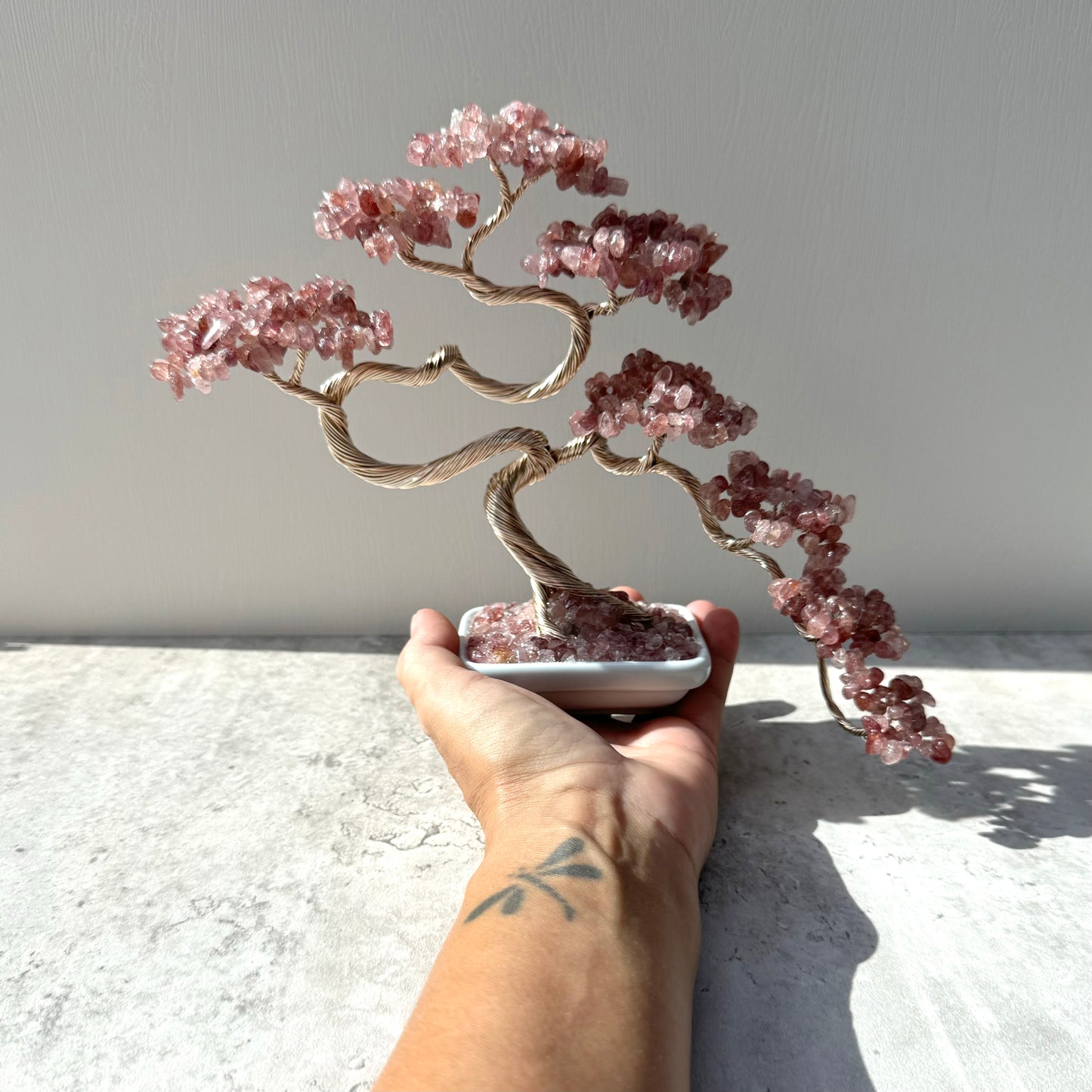 Strawberry Quartz Bonsai Crystal Tree