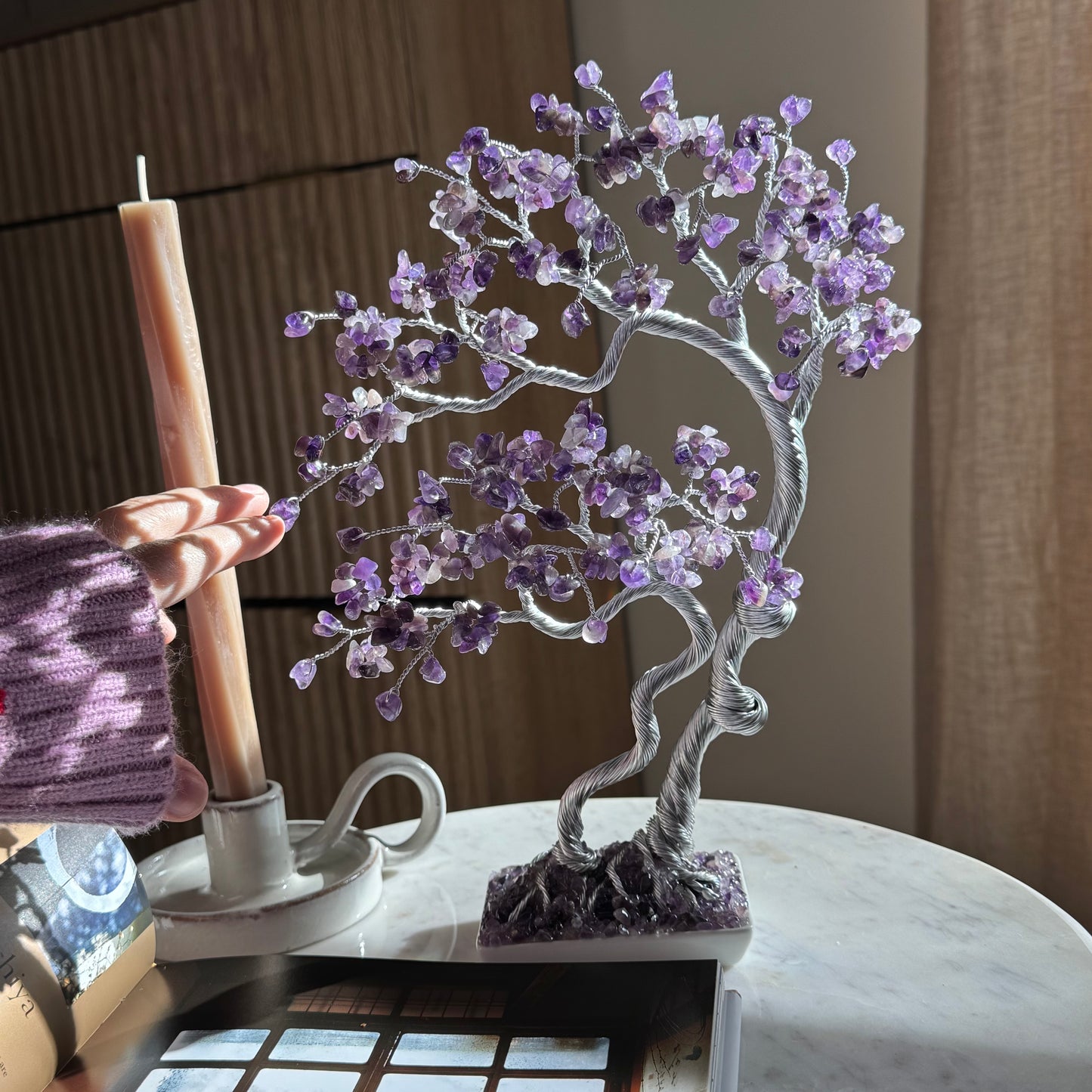 Large Amethyst Bonsai Crystal Family Tree