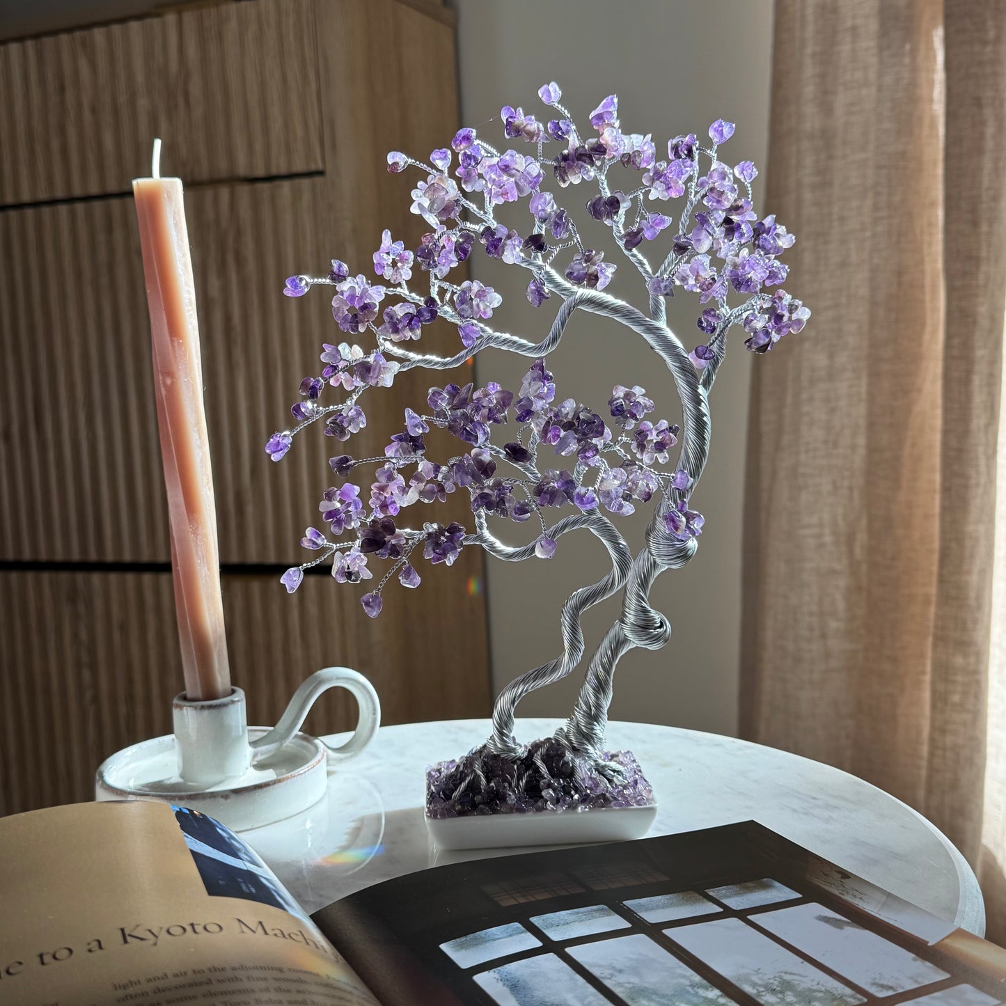 Large Amethyst Bonsai Crystal Family Tree
