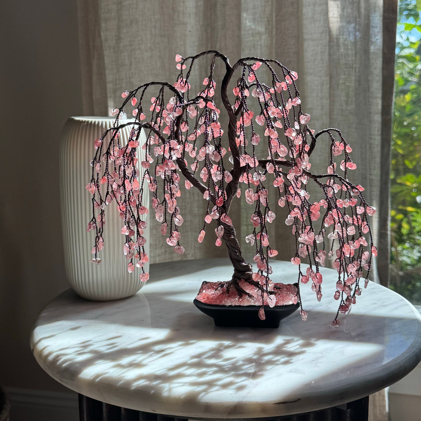 Cherry Quartz Willow Crystal Tree