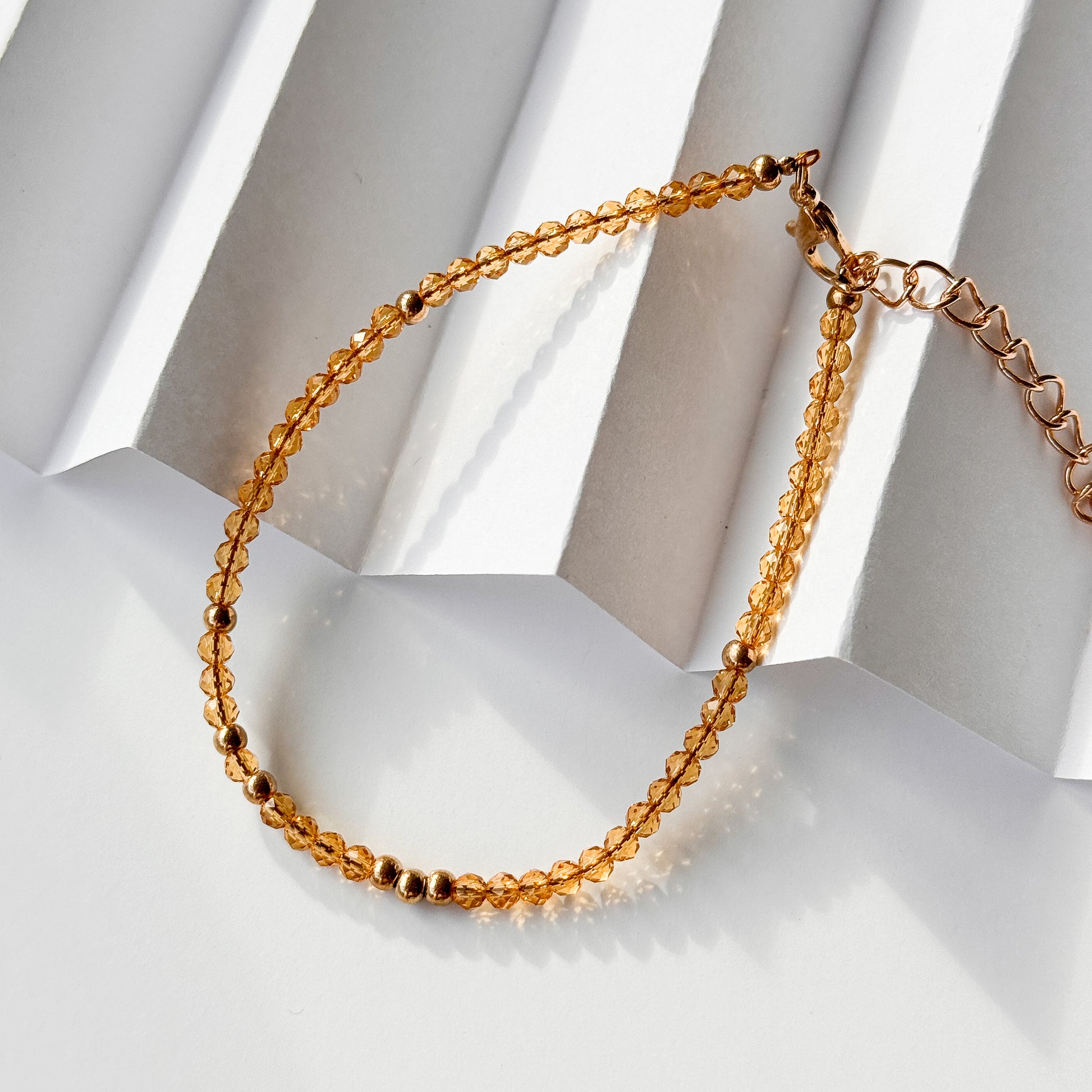 natural citrine beaded bracelet