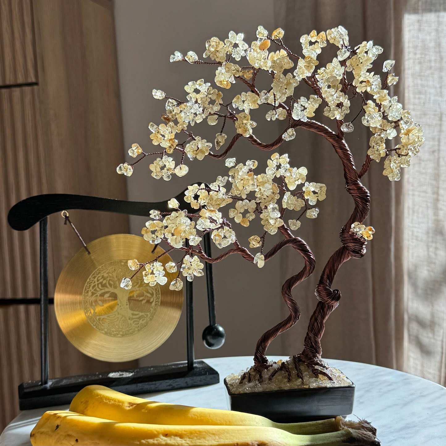 Large Citrine Bonsai Family Crystal Tree