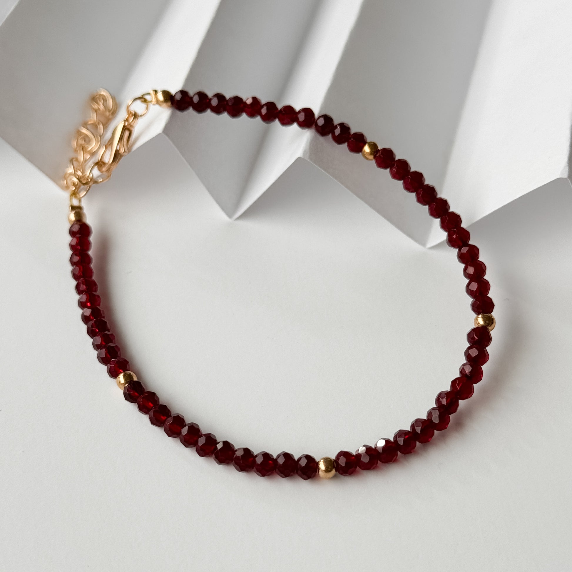 garnet beaded bracelet