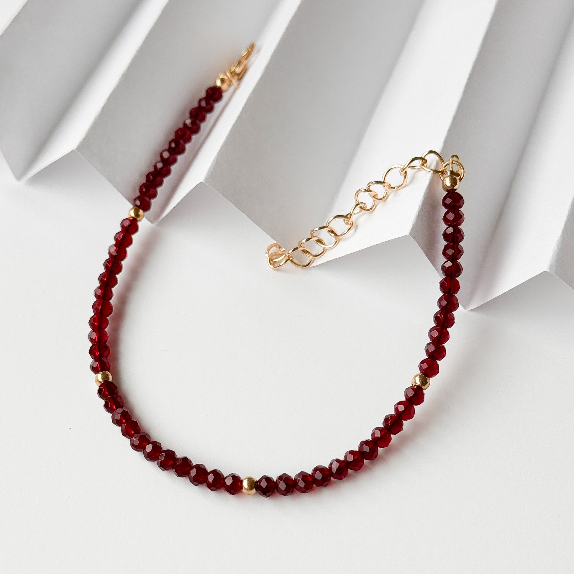 red stone beaded bracelet