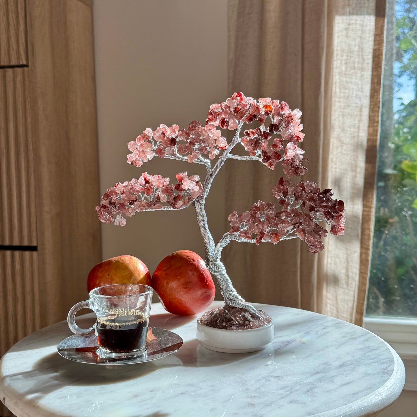 Strawberry Quartz Bonsai Crystal Tree